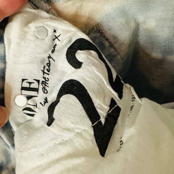 ONE TEASPOON Ultra Light Wash Low Waist Drop Crotch Skinny Leg Jeans Size 22 - Picture 8 of 9